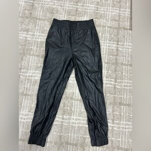 Calls Black leather joggers